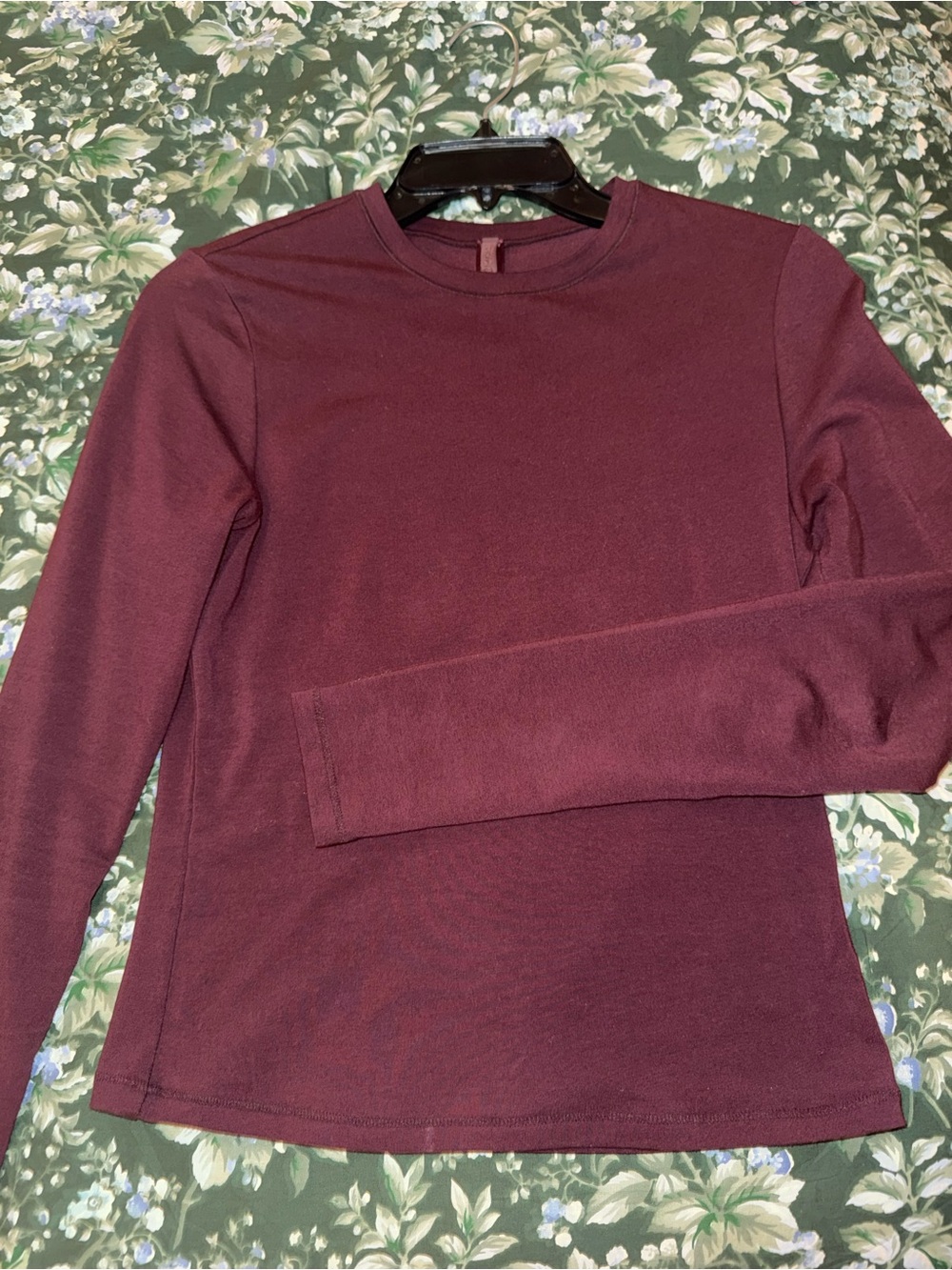 SKIMS Long Sleeve T-Shirt in Currant - Picture 2 of 3